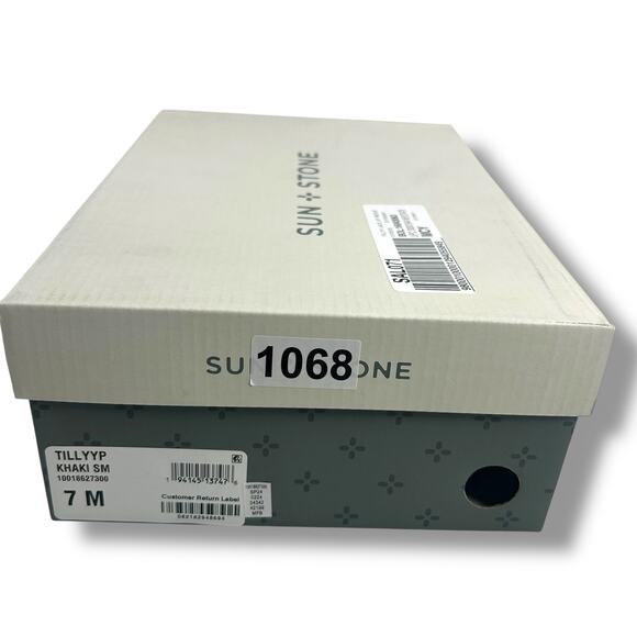 NEW Sun + Stone Strappy Lace Up Wedge Sandals Size 7 Brown Ankle Wrap Cork Heels - Picture 12 of 12